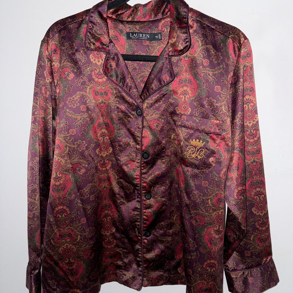 Lauren by Ralph Lauren Paisley Satin Top